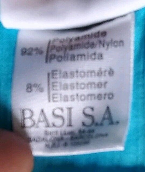 LACOSTE Bikini Swimsuit 2 Piece Size M Spellout Turquoise Blue New With Pouch