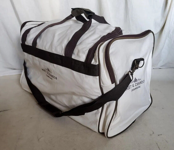 Vintage Moet Chandon Duffle Bag Xl Holdall Cream Canvas British Open 90's