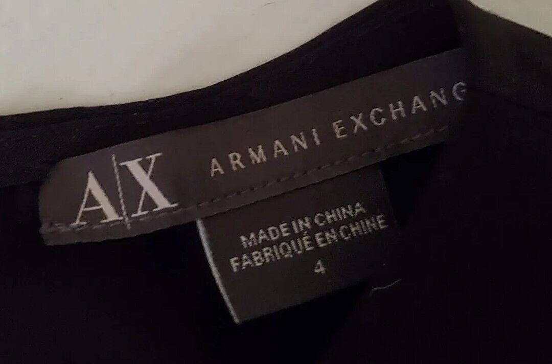 ARMANI EXCHANGE Jumpsuit Womens UK 8 Black Elasticated Waist Silver Studs New