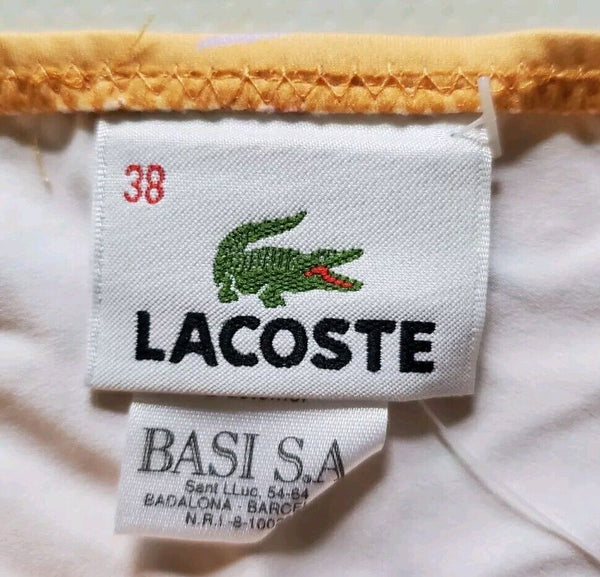 LACOSTE Bikini Swimsuit 2 Piece Halter Neck Size XS Peach Croc New With Pouch