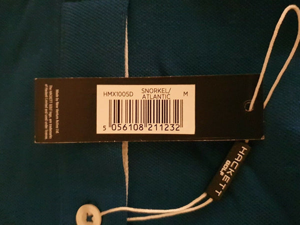 HACKETT Polo Shirt Mens M Atlantic Blue Golf Brand New With Tags