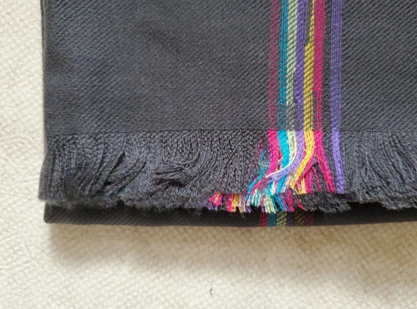 PAUL SMITH SCARF Mens Cashmere Wool Artist Check Grey Made in UK Rrp £165
