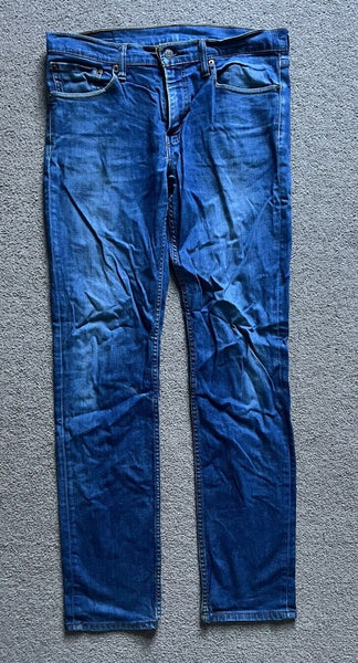 LEVIS 511  JEANS Mens W 34 L 34 vintage blue denim red tab regular fit A79