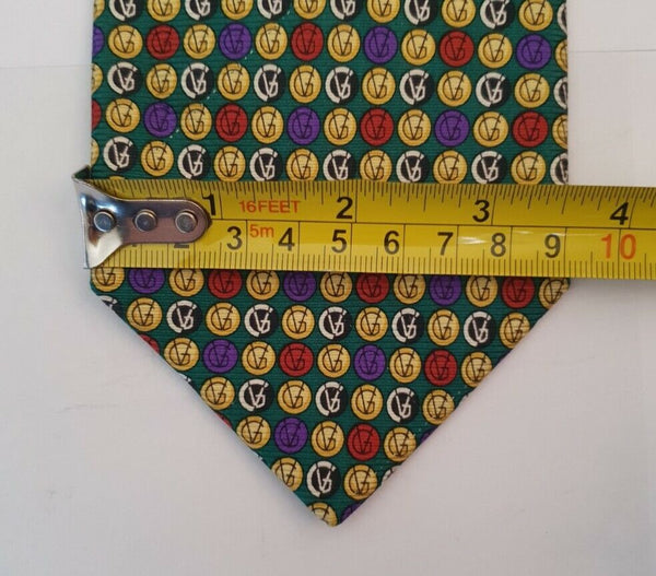 Vintage VERSACE TIE Red Green Blue Gold  Italy 90's