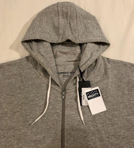 High and Mighty Hoodie Sweatshirt Grey Mens Size XL 50 Inch Chest