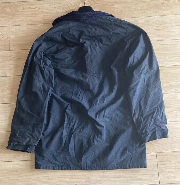 COUNTRY WEAR Wax Jacket Coat Mens XL Blue Waxed Cotton Vintage Made In UK (23)
