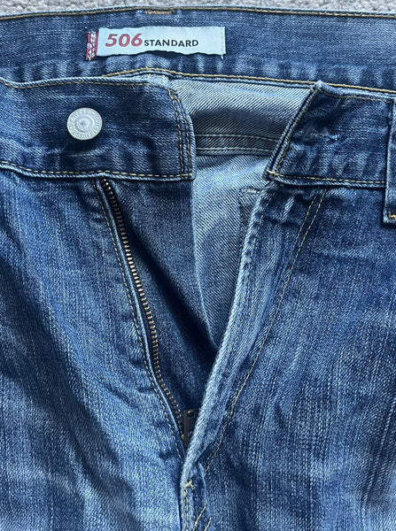 LEVIS 506 JEANS Mens W 36 L 34 vintage blue denim red tab regular fit A46