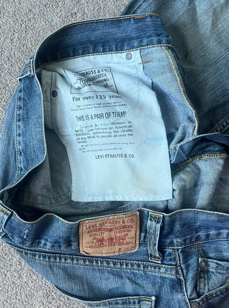 LEVIS 506 JEANS Mens W 36 L 34 vintage blue denim red tab regular fit A46