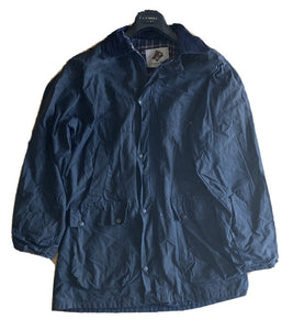 COUNTRY WEAR Wax Jacket Coat Mens XL Blue Waxed Cotton Vintage Made In UK (23)