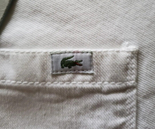 WOMENS LACOSTE JEANS White Stretch Cotton EU 42 UK 12 W 32 L 33  New Rrp €130