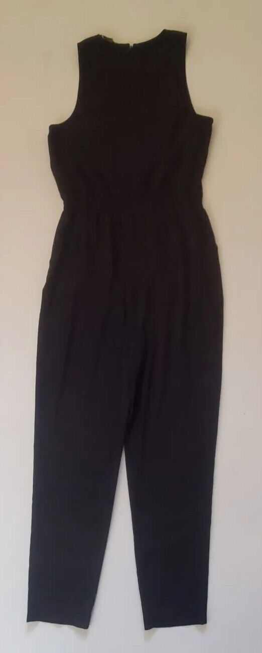 ARMANI EXCHANGE Jumpsuit Womens UK 8 Black Elasticated Waist Silver Studs New