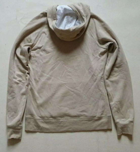 NORTH FACE Hoodie Sweatshirt Womens M Beige Cotton Blend Big Logo was £135
