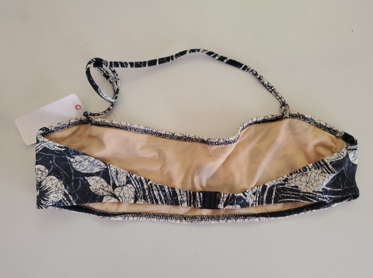 LACOSTE Bikini Swimsuit 2 Piece Halter Neck Size M Blue Floral New With Pouch