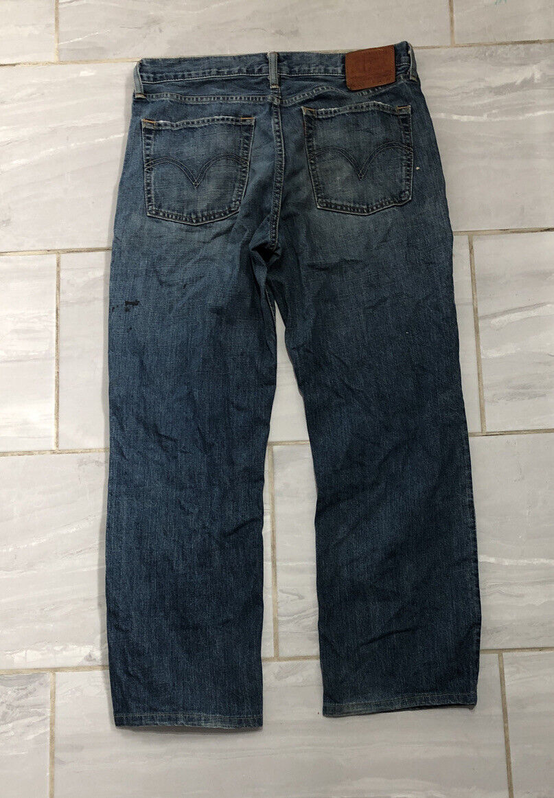 LEVIS 502 Jeans W 34 L 28 Blue Denim Straight Fit Red Tab No 711