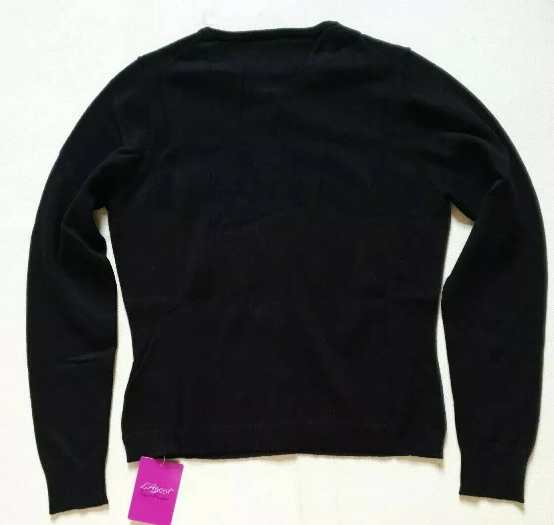 AGENT PROVOCATEUR Cardigan Womens M L'Agent Black Merino Wool New With Tags