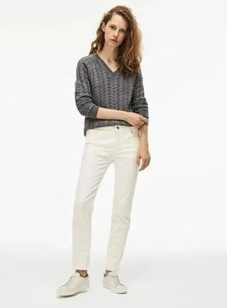 WOMENS LACOSTE JEANS White Stretch Cotton EU 42 UK 12 W 32 L 33  New Rrp €130