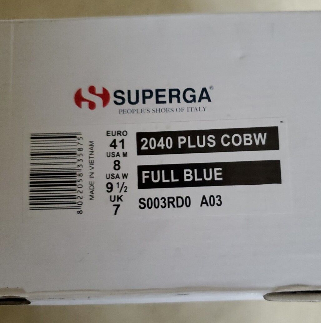 SUPERGA BOOTS Full Blue Canvas Fur Lined Womens Uk 7 Eu 41 Rrp £160