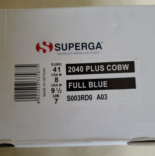 SUPERGA BOOTS Full Blue Canvas Fur Lined Womens Uk 7 Eu 41 Rrp £160