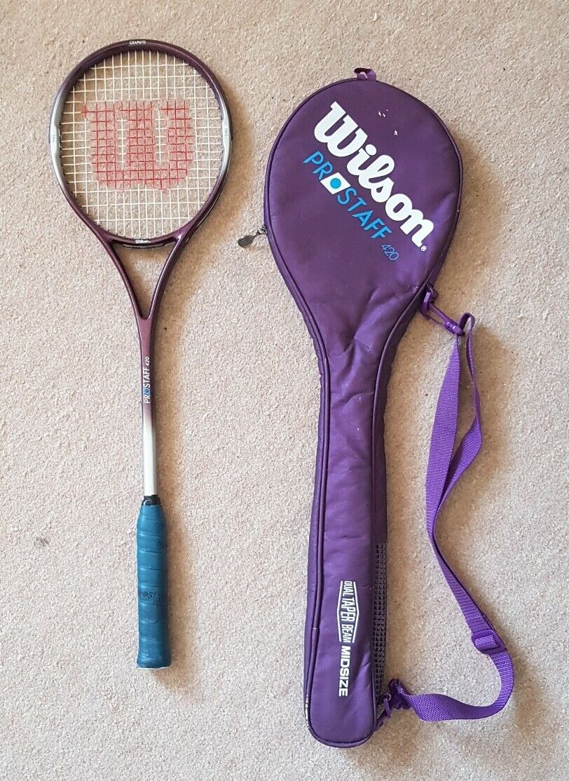 Wilson Prostaff 420 Squash Racket with Case Purple Graphite Mid Size