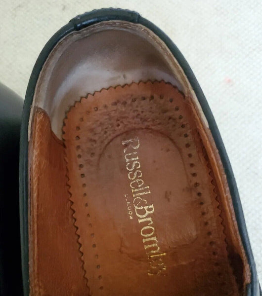 RUSSELL BROMLEY LOAFER SHOES Men UK 6 EU 40 Textured Black Leather Made In Italy
