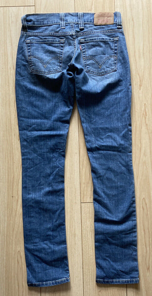 LEVIS Jeans Womens W 28 L 32 Slim Fit Blue Denim Red Tab No 186