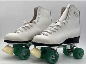 ROLLER DERBY Roller Skates Classic 300 White Leather Uk 6 Eu 40  - New Deadstock