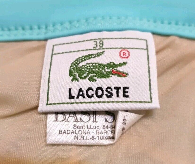 LACOSTE Bikini Swimsuit 2 Piece Size XS Turquoise Blue Floral New With Pouch