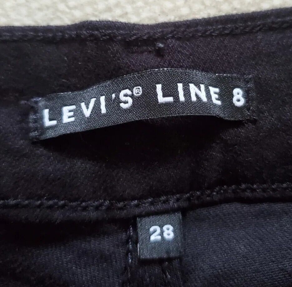 LEVIS Line 8 Jeans Womens W 28 L 31 Skinny Fit Black Denim Black Tab