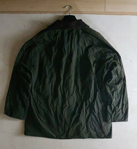 ON TIME Wax Jacket Coat Mens XL Green Waxed Cotton Vintage Made In UK (58)