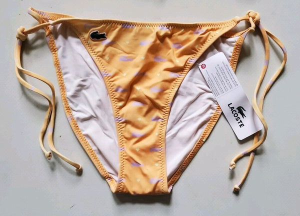 LACOSTE Bikini Swimsuit 2 Piece Halter Neck Size XS Peach Croc New With Pouch