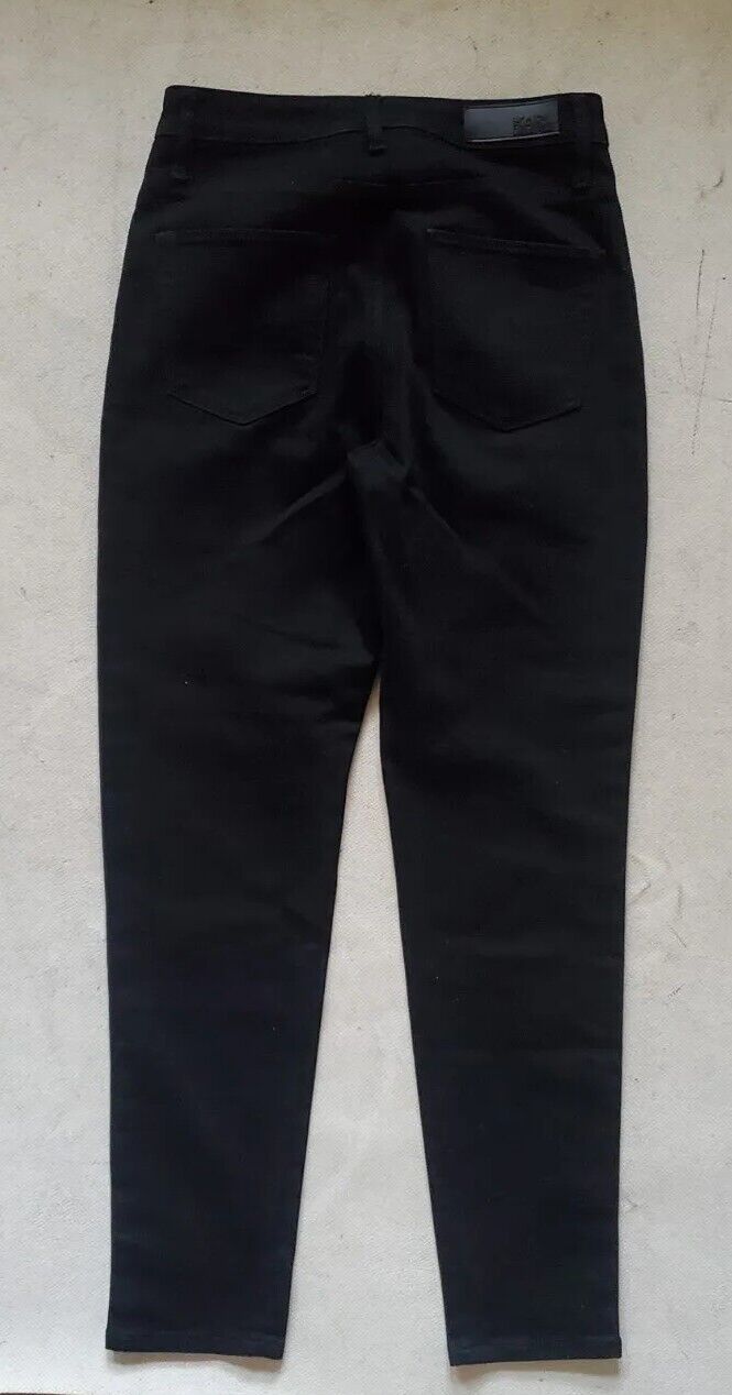 Womens KARL LAGERFELD JEANS W 27 L 30 Black Stretch White Stripe Logo Were €205