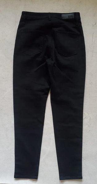 Womens KARL LAGERFELD JEANS W 27 L 30 Black Stretch White Stripe Logo Were €205