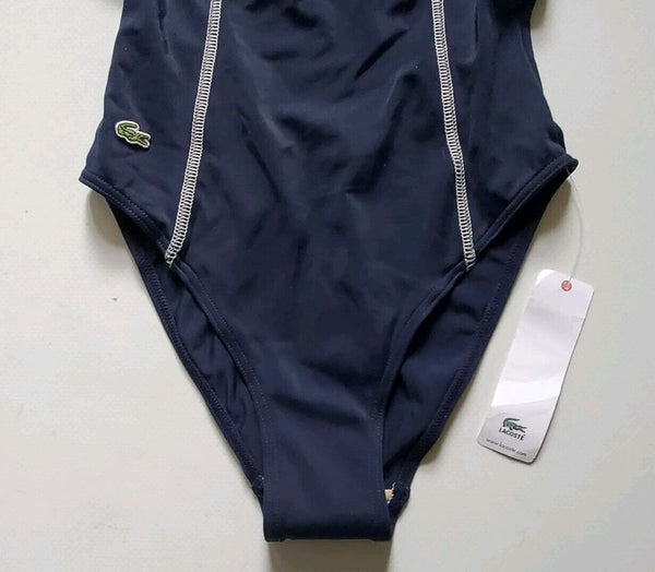LACOSTE Swimsuit Swimming Costume 1 Piece Size XS Navy Blue New With Tags