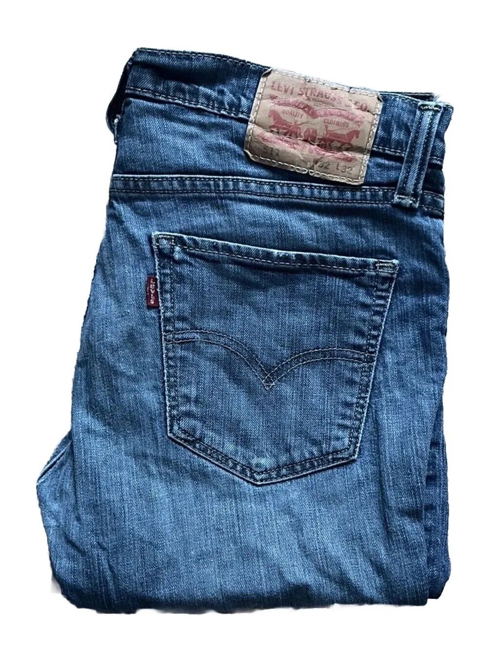 LEVIS 511 JEANS Mens W 32 L 32 vintage blue denim red tab regular fit A76