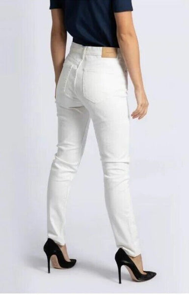 WOMENS LACOSTE JEANS White Stretch Cotton EU 42 UK 12 W 32 L 33  New Rrp €130