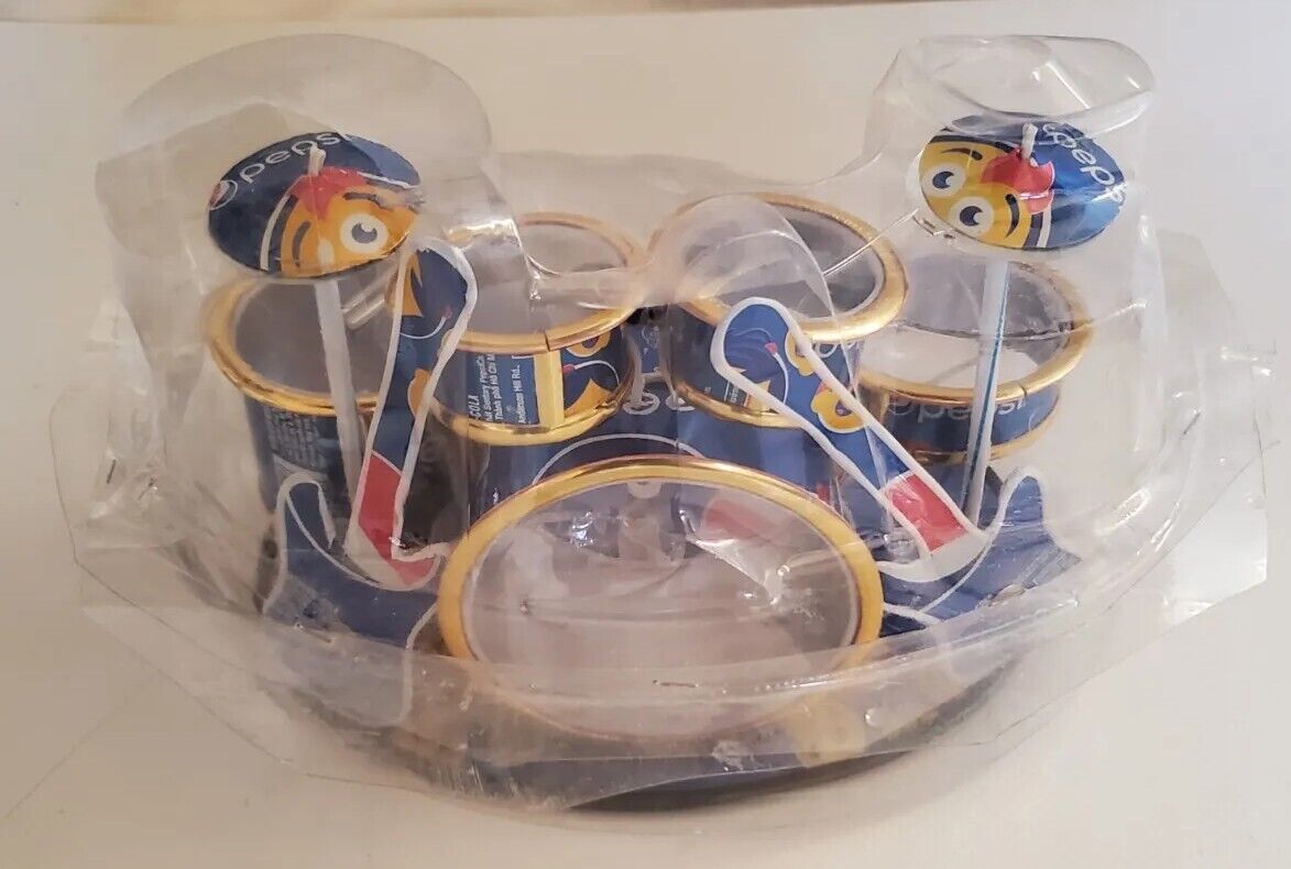 Vintage PEPSI COLA Drum kit Recycled Cans Handmade Promo Collectible Memorabilia