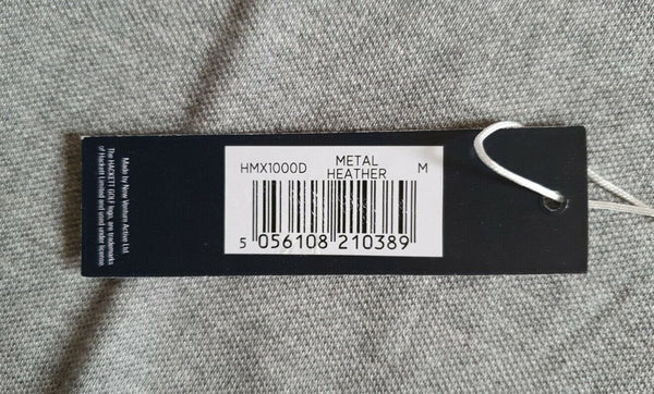 HACKETT Polo Shirt Mens M Grey White Trim Golf New With Tags