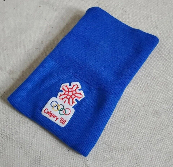 CALGARY 88 WINTER OLYMPICS Snood Scarf Blue Canada New - Never Worn