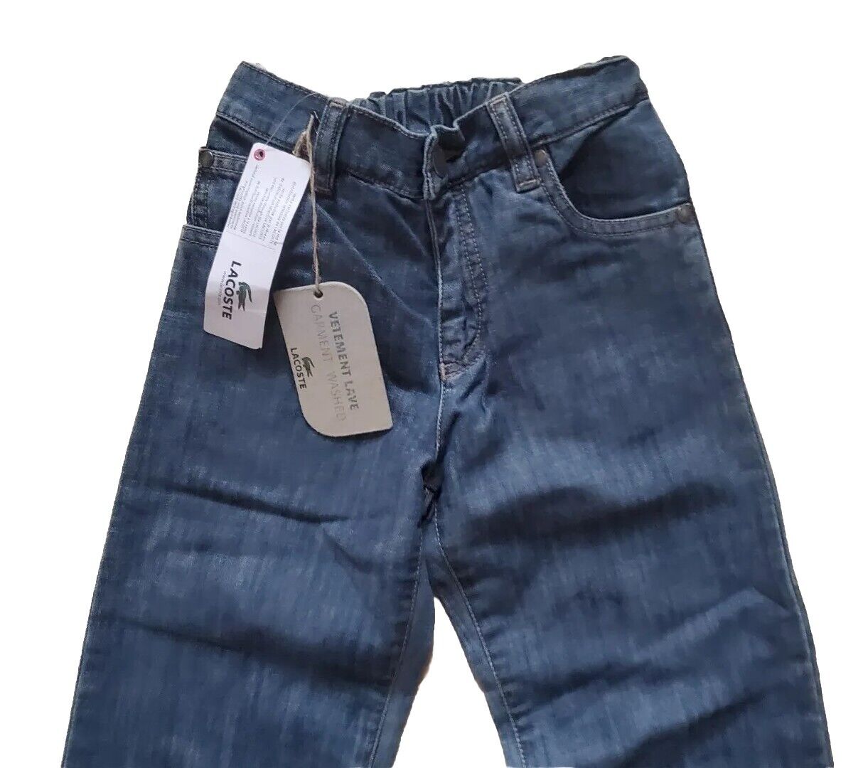 LACOSTE Boys Jeans W 22 L 23 Size 8 Blue Denim New With Tag Rrp €85