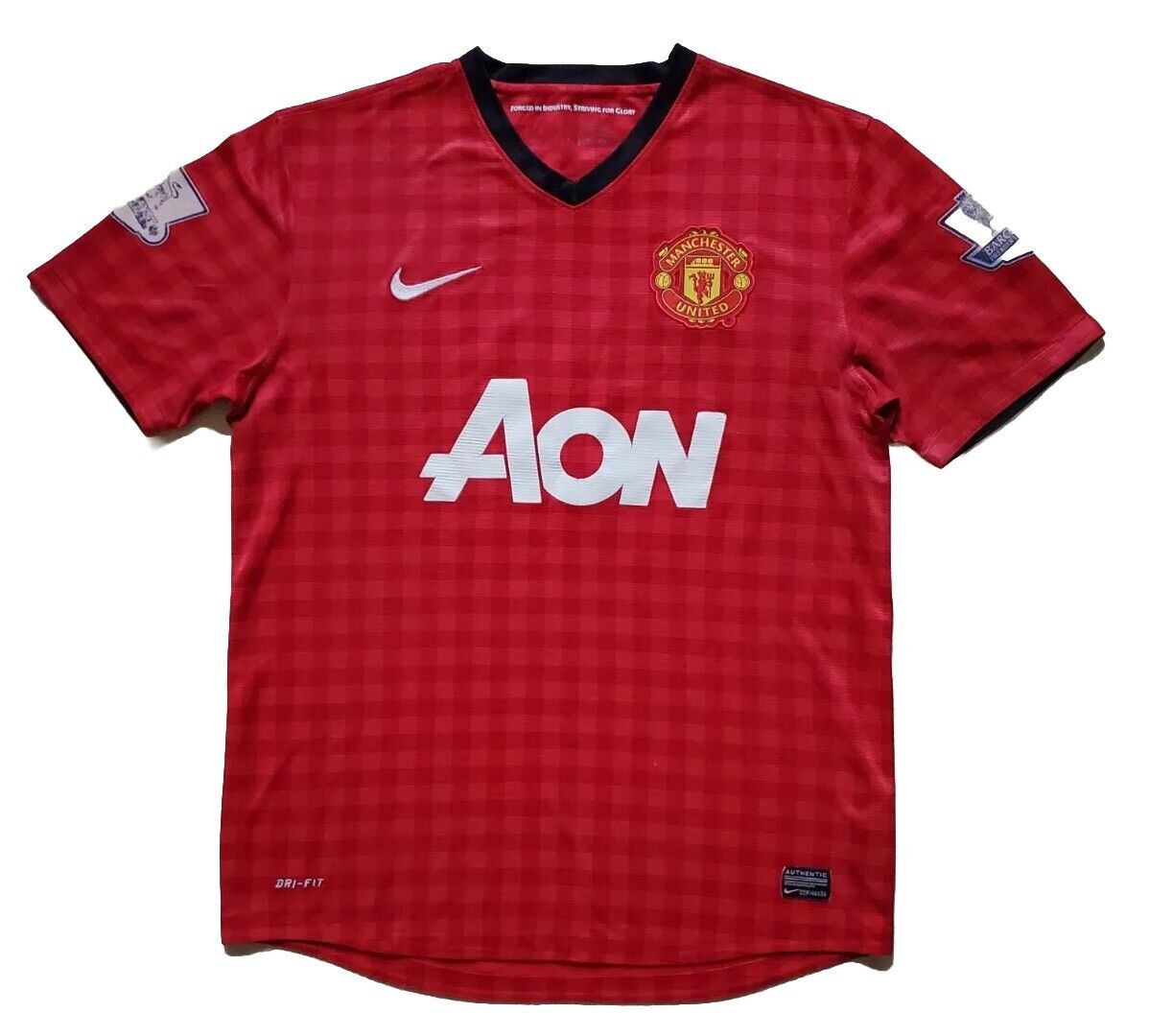 MANCHESTER UNITED 2012 Football Shirt Jersey Nkosi 36 Nike AON Prem Patches Sz M
