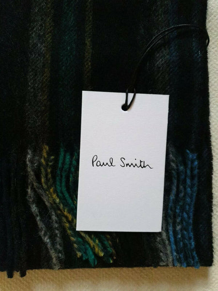 PAUL SMITH SCARF SIGNATURE STRIPES PURE LAMBSWOOL BNWT MADE in UK RRP £140