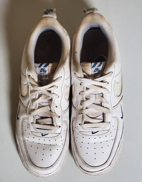 NIKE AIR FORCE 1 LV8 White Blue Womens Uk 6 Eu 39 Leather