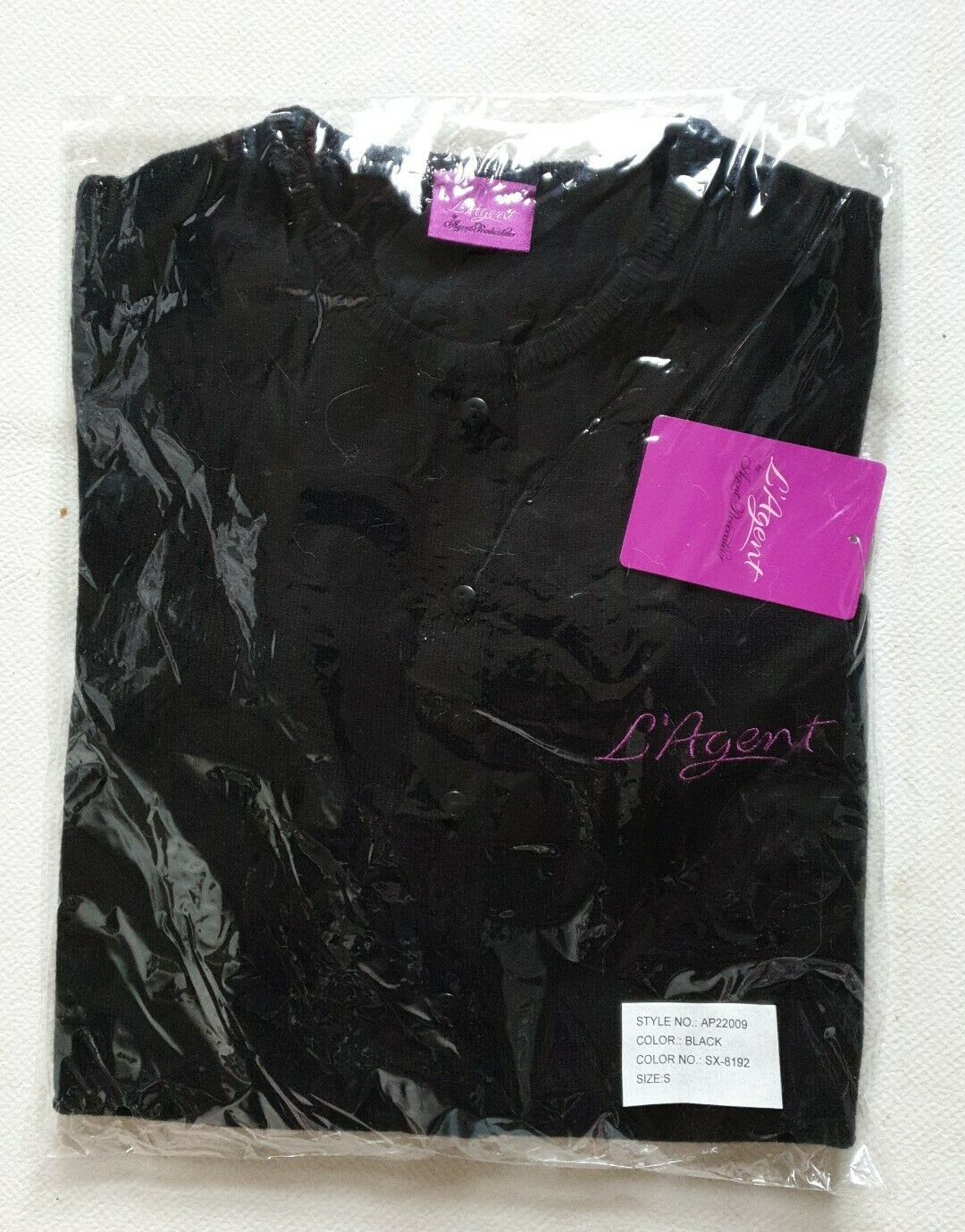 AGENT PROVOCATEUR Cardigan Top Womens S L'Agent Black Merino Wool New With Tags