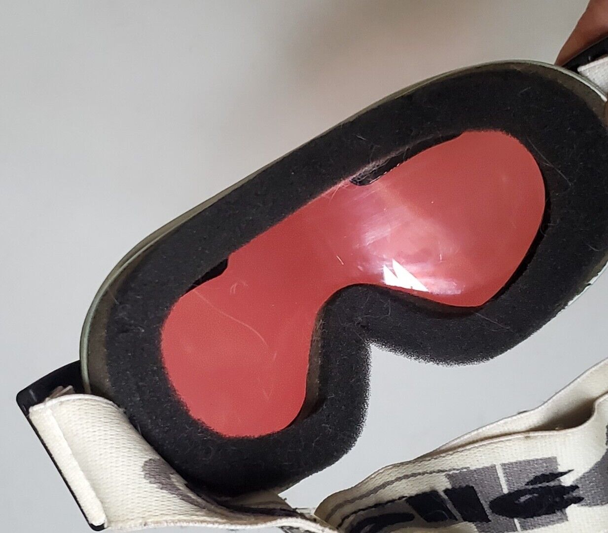BOLLE Ski Snowboard Goggles Vintage 80's Adult Silver Frames Red Lens