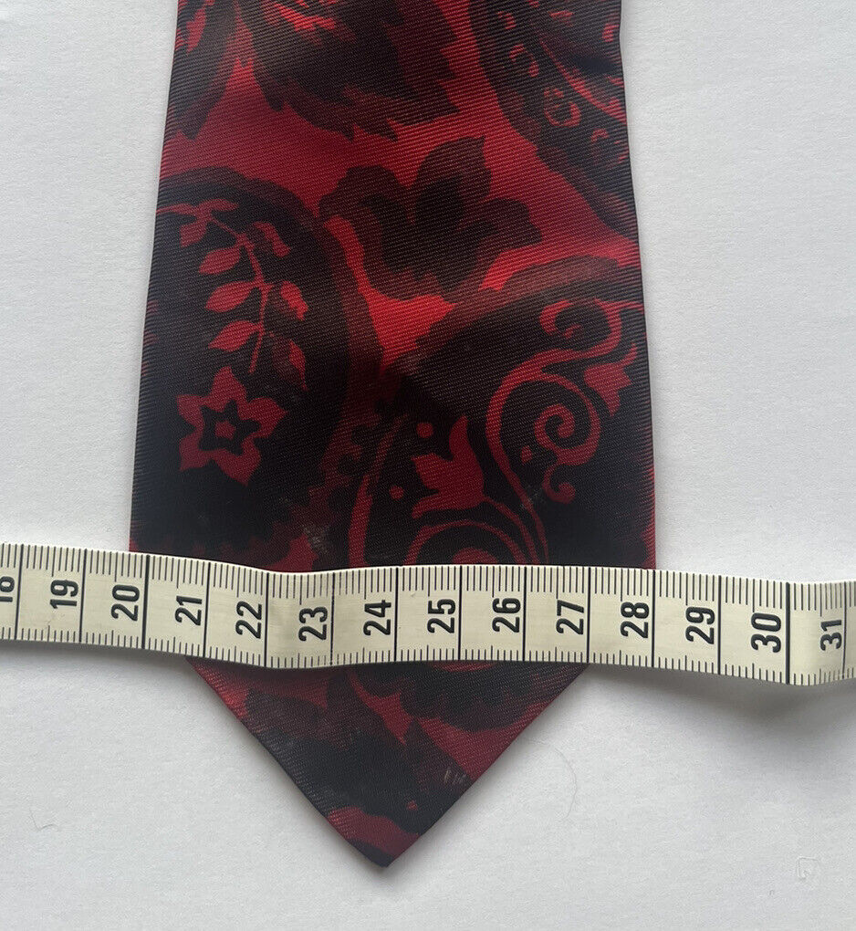 VINTAGE TIE Abstract Red Black Made in England Original 1970's