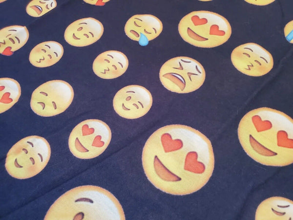 EMOJI T SHIRT Mens Womens Black Yellow Emoticons Size L Slim Fit Cotton Blend