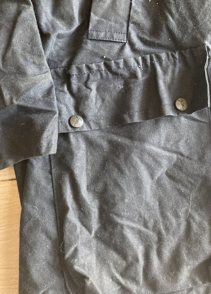 COUNTRY WEAR Wax Jacket Coat Mens XL Blue Waxed Cotton Vintage Made In UK (23)