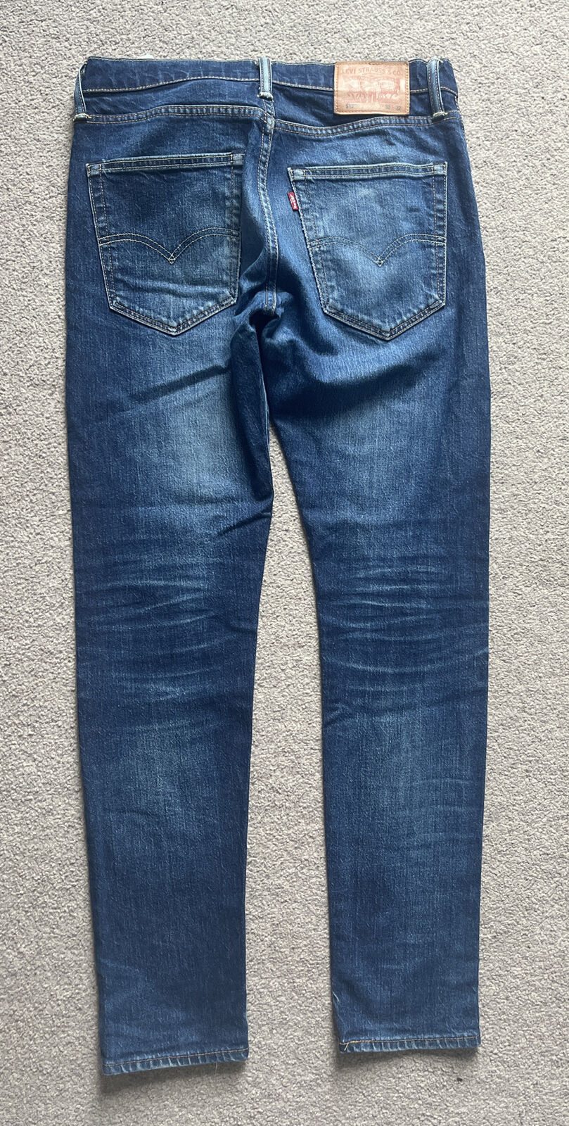 LEVIS 512 JEANS Mens W 30 L 32 vintage blue denim red tab slim fit A42