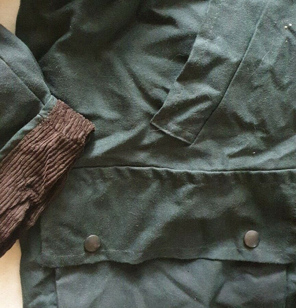 RICHMOND FOREST Wax Jacket Coat Mens M Green Waxed Cotton Vintage Made In UK 76