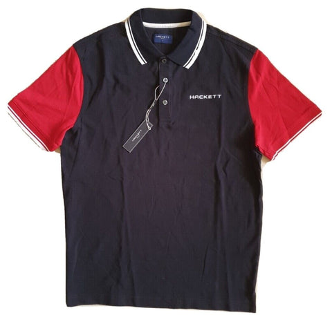 HACKETT POLO SHIRT Mens M Black Jester Red Golf New With Tags